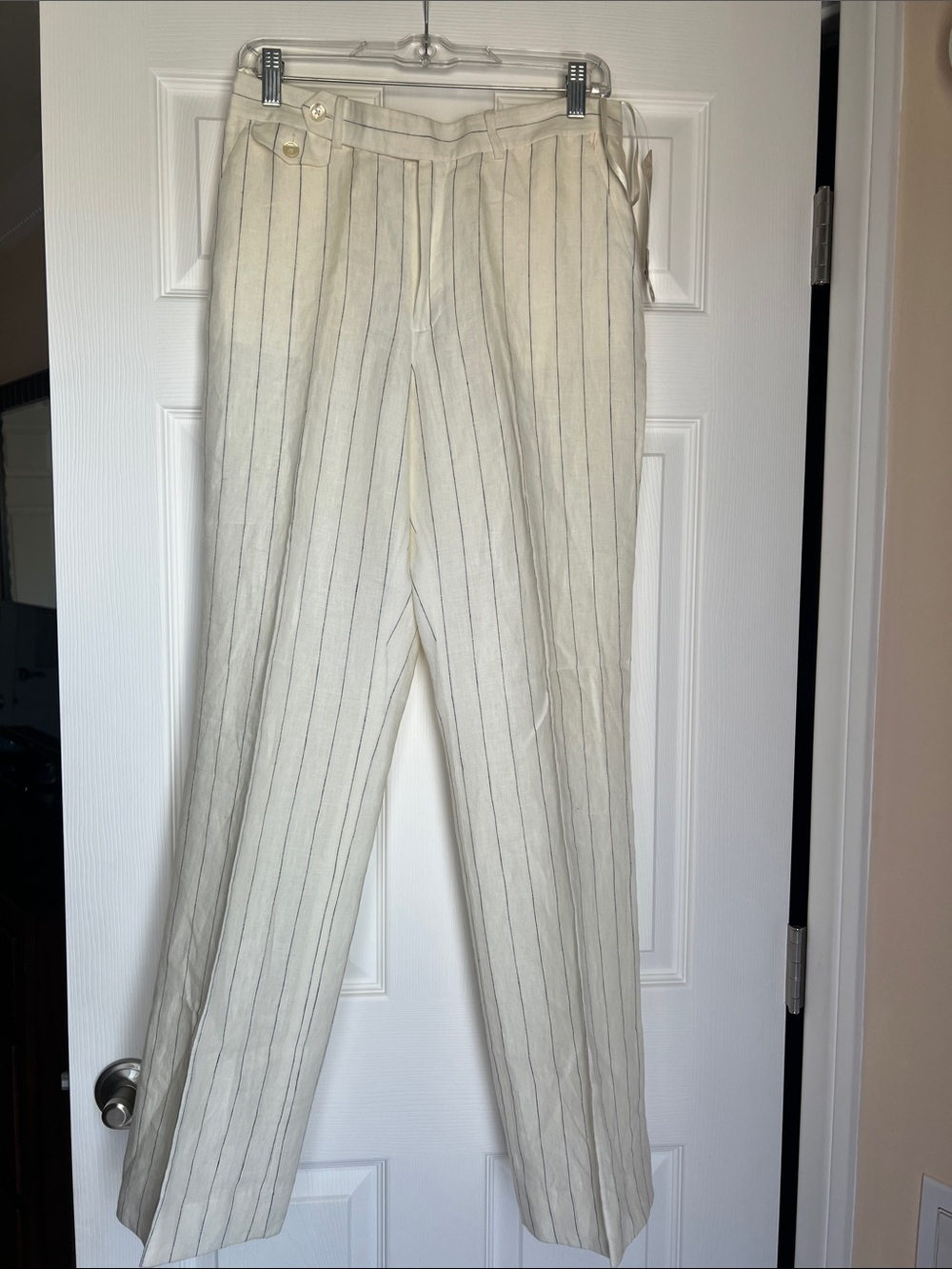 Ralph Lauren Cream Pinstripe Dress Pants